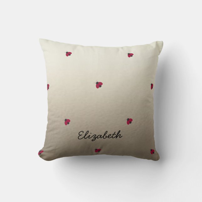 Adorable Cute ,Ladybugs,Luminous-Personalized Throw Pillow (Front)