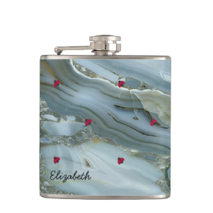 Adorable Cute ,Ladybugs,Marble -Personalized Flask