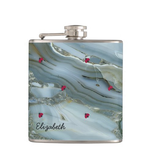 Adorable Cute LadybugsMarble _Personalized Flask