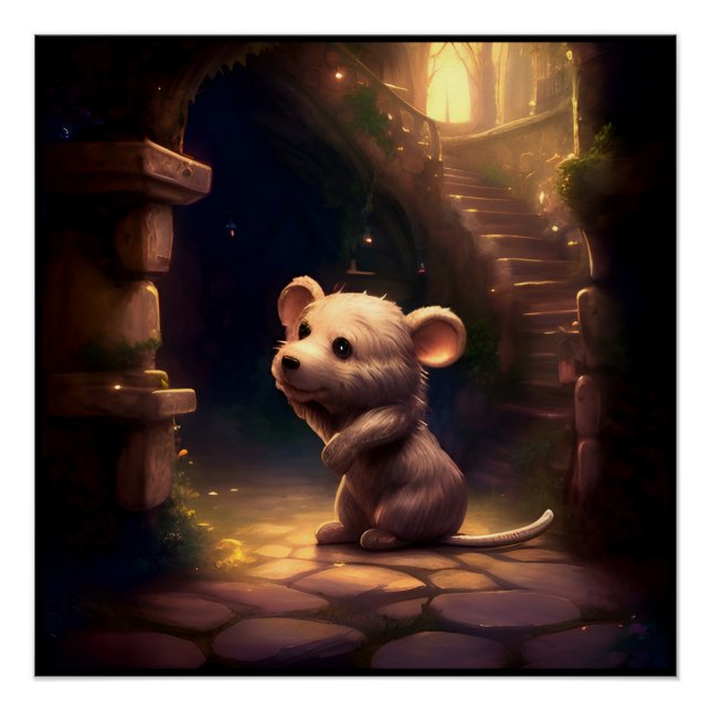 Adorable Cute Little Mouse Poster (Front)