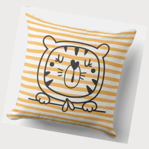 Adorable cute little tiger pastel nursery kids throw pillow