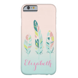 Adorable Cute  Modern Girly Feathers Barely There iPhone 6 Case