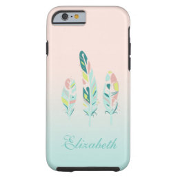 Adorable Cute  Modern Girly Feathers Tough iPhone 6 Case