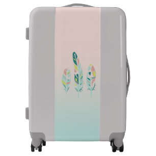 Adorable Cute Modern Girly Feathers Luggage