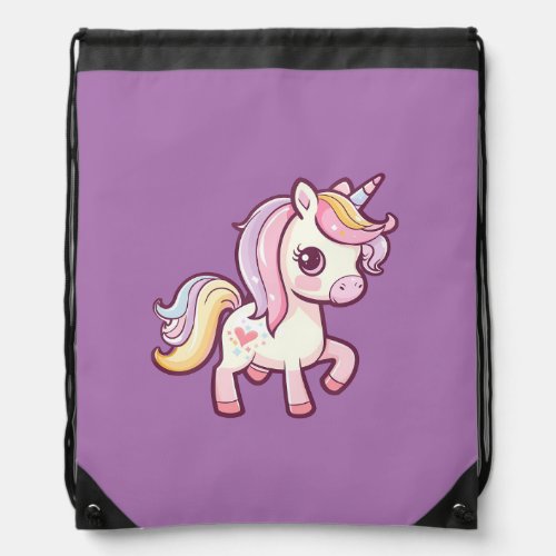 Adorable Cute Pastel Unicorn Drawstring Bag