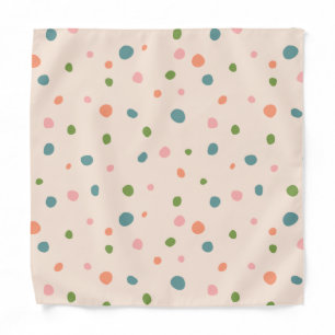 Adorable cute polka dots modern pink green blue bandana