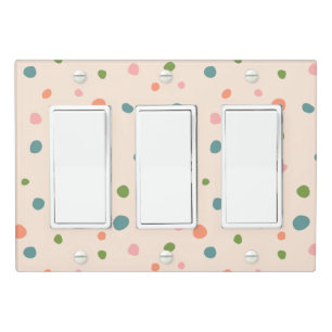 Adorable cute polka dots modern pink green blue light switch cover