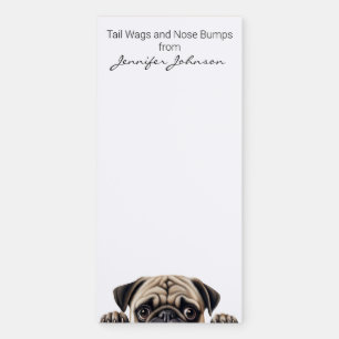 Adorable Cute Pug Dog Magnetic Notepad