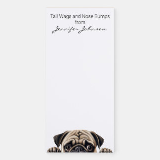 Adorable Cute Pug Dog Magnetic Notepad