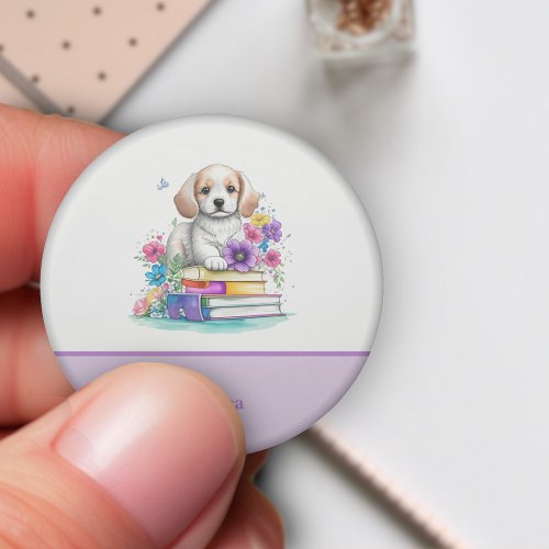 Adorable Cute Puppy Dog  Books Watercolor Eraser