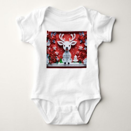 Adorable cute reindeers  colorful BabyT_Shirt Baby Bodysuit