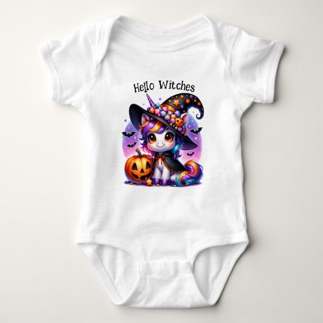 Adorable Cute Spooky Kids Halloween Baby Bodysuit (Front)