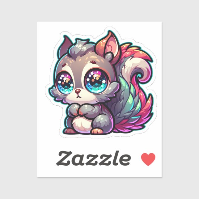 Adorable Cute Squirrel  Sticker (Sheet)