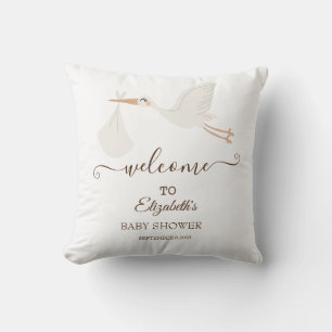 Adorable Cute Stork Throw Pillow