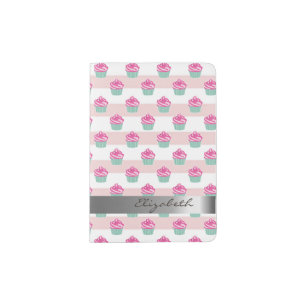 Adorable Cute,Striped, Cupcake-Personalized Passport Holder