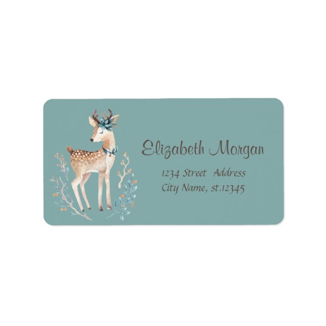 Adorable Cute Stylish ,Christmas Reindeer Label (Front)