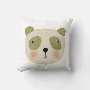 Adorable cute white green animals safari nursery   throw pillow