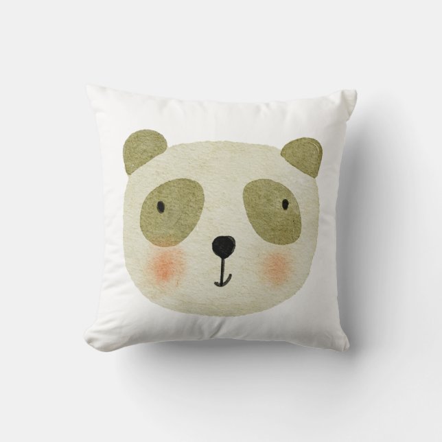 Adorable cute white green animals safari nursery   throw pillow (Front)