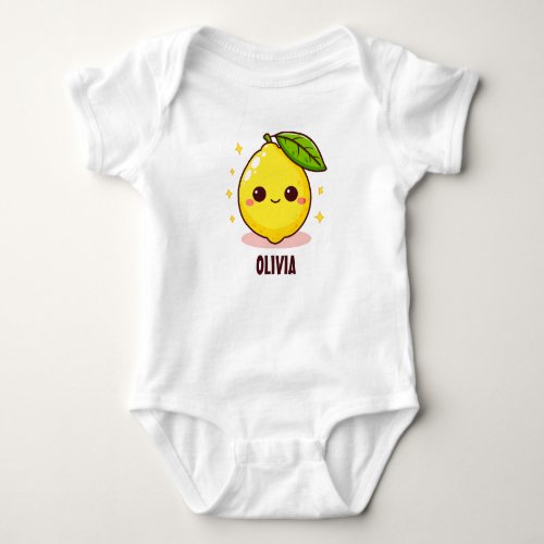 Adorable Cute Yellow Lemon Personalized Baby Bodysuit