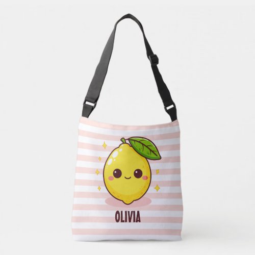 Adorable Cute Yellow Lemon Personalized Crossbody Bag