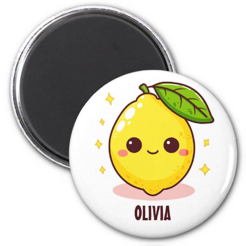 Adorable Cute Yellow Lemon Personalized Magnet