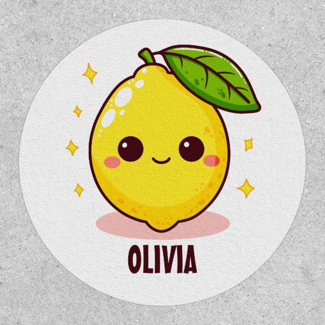 Adorable Cute Yellow Lemon Personalized Patch (Front)