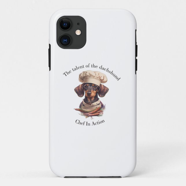 Adorable Dachshund Chef iPhone 11 Case (Back)