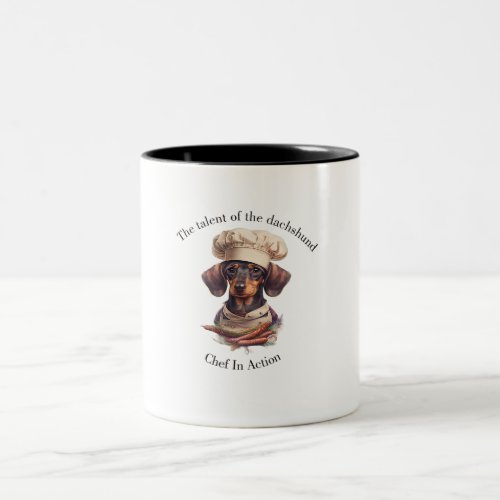 Adorable Dachshund Chef Two_Tone Coffee Mug