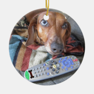 Adorable Dachshund Dog Ceramic Ornament