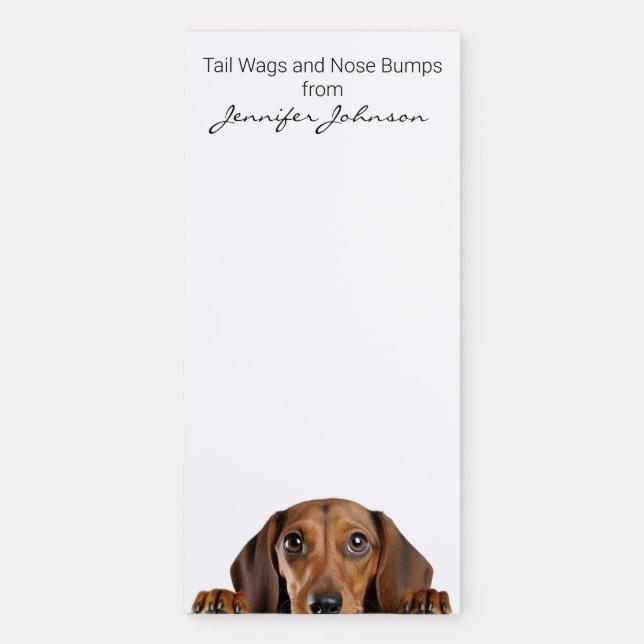 Adorable Dachshund Dog Pet Puppy Magnetic Notepad (Front)