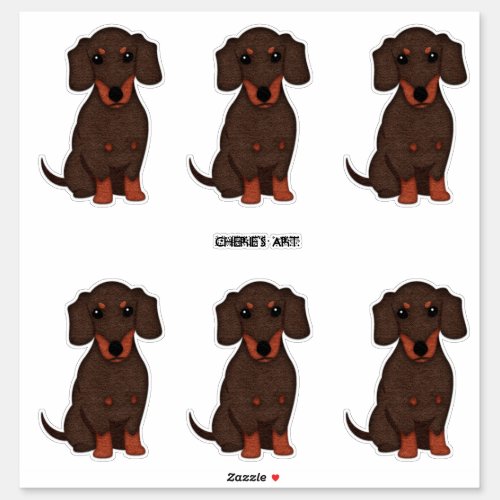 Adorable Dachshund Dogs Felt Style Sticker