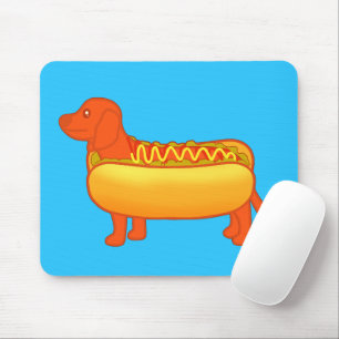 Adorable Dachshund Hot Dog Mouse Pad