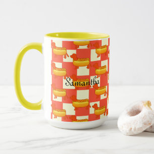 Adorable Dachshund Hot Dog Mug