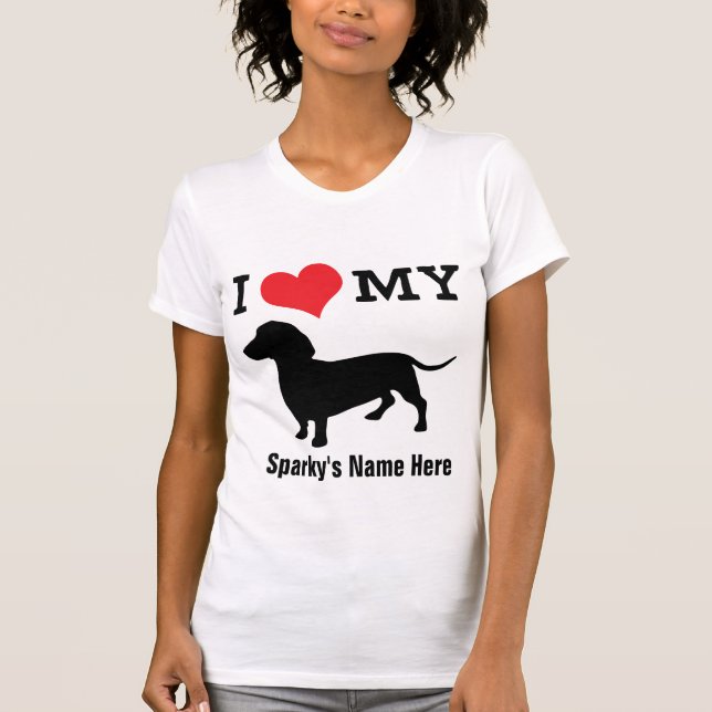 Adorable Dachshund Love T-Shirt (Front)