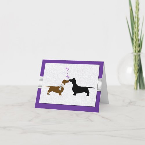 Adorable Dachshunds Wedding Thank You Card