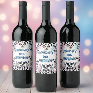 Adorable Dalmatian Birthday Wine Label Set