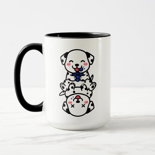 Adorable Dalmatian Puppies Blueberry Fun Mug (Left)