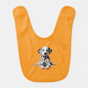 Adorable Dalmatian Puppy Doing Cobra Pose Yoga Baby Bib