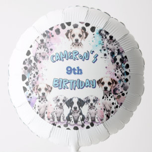 Adorable Dalmatian Puppy Watercolor Birthday  Balloon