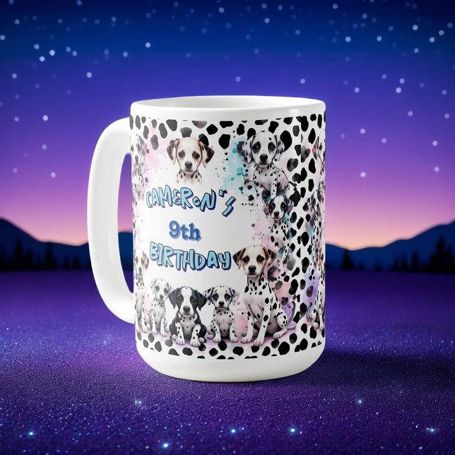 Adorable Dalmatian Puppy Watercolor Birthday  Coffee Mug (Creator Uploaded)