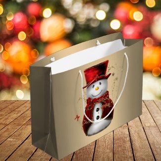 Adorable Dapper Snowman in Red Velvet