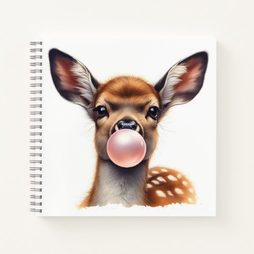 Adorable Deer Blowing Bubble Gum Children Notebook