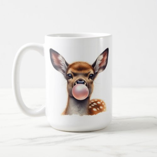 Adorable Deer Blowing Bubble Gum  Coffee Mug