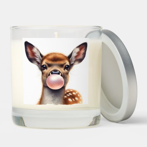 Adorable Deer Blowing Bubble Gum  Scented Candle