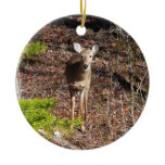 Adorable Deer in the Woods Nature Photography Ceramic Ornament