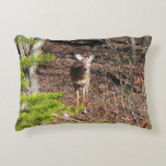 Adorable Deer in the Woods Nature Photography Decorative Pillow