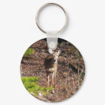 Adorable Deer in the Woods Nature Photography Keychain