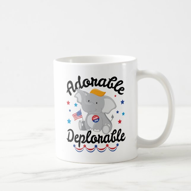Adorable Deplorable Elephant Trump 2016 Coffee Mug (Right)