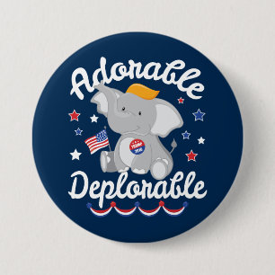 Adorable Deplorable Elephant Trump 2016 Pinback Button