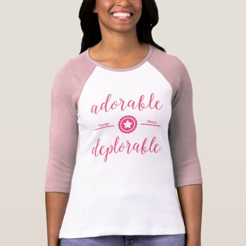 Adorable Deplorable Political T_Shirt Pink